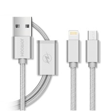 Кабель combo Micro USB + Lightning JOYROOM s-M326 |1.5M| silver