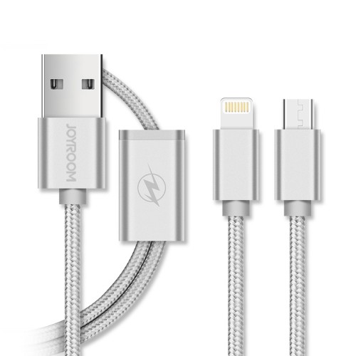 Кабель combo Micro USB + Lightning JOYROOM s-M326 |1.5M| silver