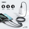 Кабель REMAX Combo Lightning / Micro USB / Type-C Sury 2 Series 3-in-1 Cable RC-070th |1.2m, 2A| black