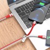 Кабель Hoco Combo 2 in 1 Lightning / Type-C Zipper charging cable U97 |0.96M, 2.4A| black-white