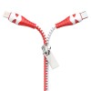 Кабель Hoco Combo 2 in 1 Lightning / Type-C Zipper charging cable U97 |0.96M, 2.4A| black-white