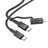 Кабель Hoco Combo 2 in 1 Type-C to Type-C / Lightning Moulder fast charging data cable U106 |1.2m, 5A/100W, PD 20W| black