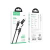 Кабель Hoco Combo 2 in 1 Type-C to Type-C / Lightning Moulder fast charging data cable U106 |1.2m, 5A/100W, PD 20W| black