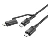 Кабель Hoco Combo 2 in 1 Type-C to Type-C / Lightning Moulder fast charging data cable U106 |1.2m, 5A/100W, PD 20W| black