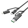 Кабель Hoco Combo 4 in 1 Type-C / USB to Type-C / Lightning Moulder fast charging data cable U106 |1.2m, black