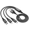 Кабель Combo HOCO Lightning/Type-C/Micro USB 3-in-1 Super charging cable X76 |1m, 2A| black