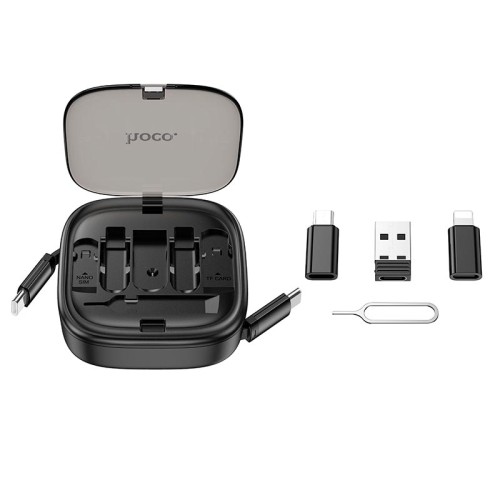 Кабель HOCO Retractable charging data cable set U140 |0,95m, PD27/60W, 3A| black