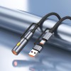 Кабель HOCO All-in-one charging data cable USB/C to C/cigarette lighter U138 |1.2m, 60W/3A| black