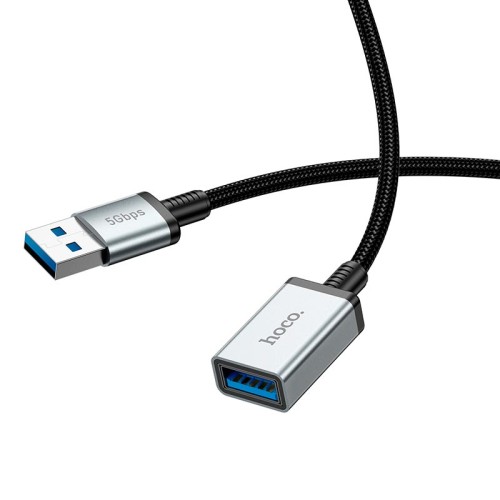 Кабель HOCO USB male to USB female USB3.0 excellent speed extension cable US10 |0.5m, 5Gbps, OTG| black