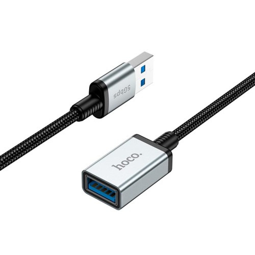 Кабель HOCO USB male to USB female USB3.0 excellent speed extension cable US10 |0.5m, 5Gbps, OTG| black