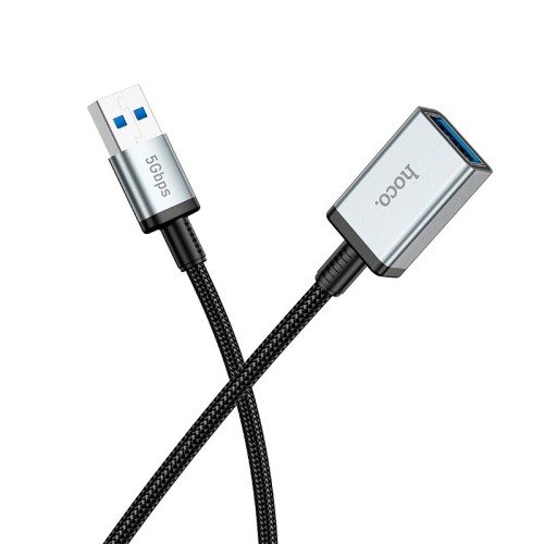 Кабель HOCO USB male to USB female USB3.0 excellent speed extension cable US10 |0.5m, 5Gbps, OTG| black