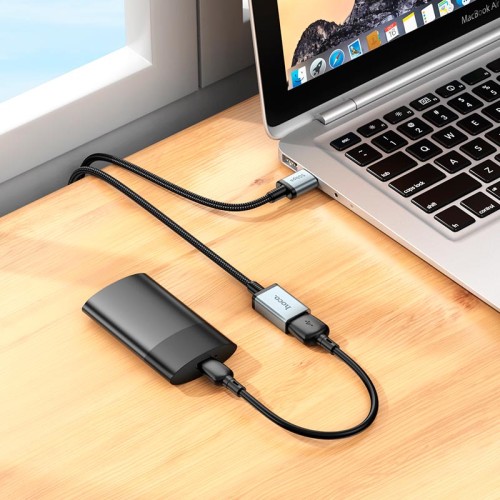 Кабель HOCO USB male to USB female USB3.0 excellent speed extension cable US10 |0.5m, 5Gbps, OTG| black