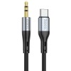 Кабель HOCO 3.5 mm to Type-C silicone digital audio conversion cable UPA22 |1M| white