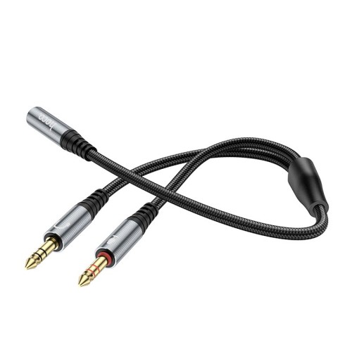 Кабель HOCO 2-in-1 3.5 headset audio adapter cable UPA21 (female to 2male) |0.25M| black