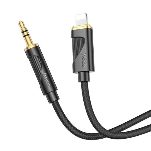 Кабель HOCO Friend digital audio conversion cable AUX to Lightning UPA30 |1m, DAC| black
