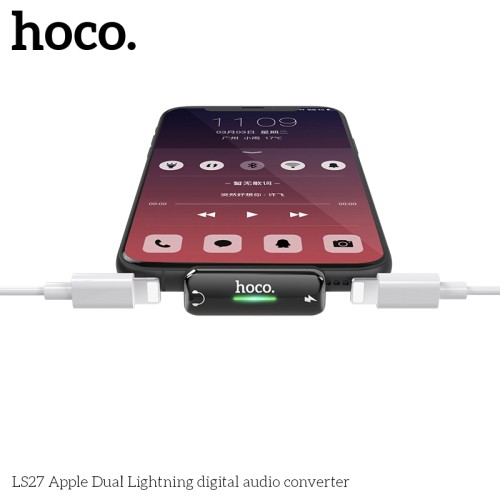 Перехідник Hoco Lightning to Dual Lightning LS27 |2A| grey