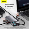 Hub адаптер BASEUS Type-C Metal Gleam Series 4-in-1 Multifunctional Docking Station |2USB, HDMI, Type-C, 100W PD| (CAHUB-CY0G) grey