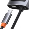 Hub адаптер BASEUS Type-C Metal Gleam Series 4-in-1 Multifunctional Docking Station |2USB, HDMI, Type-C, 100W PD| (CAHUB-CY0G) grey