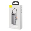 Hub адаптер BASEUS Type-C Metal Gleam Series 5-in-1 Multifunctional Docking Station |3USB, HDMI, Type-C, 100W PD| (CAHUB-CX0G) grey