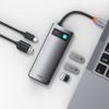 Hub адаптер BASEUS Type-C Metal Gleam Series 5-in-1 Multifunctional Docking Station |3USB, HDMI, Type-C, 100W PD| (CAHUB-CX0G) grey