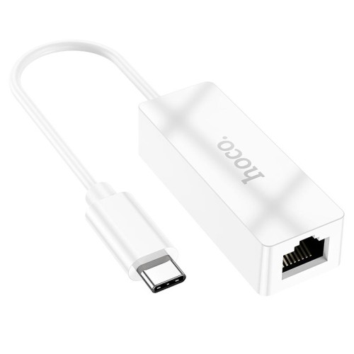 Перехідник HOCOAcquire Type-C ethernet adapter (100 Mbps) UA22 white