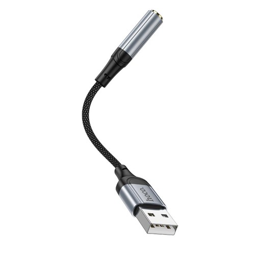 Перехідник HOCO Fresh external sound card USB to 3.5 LS36 |0.12m, DAC| black
