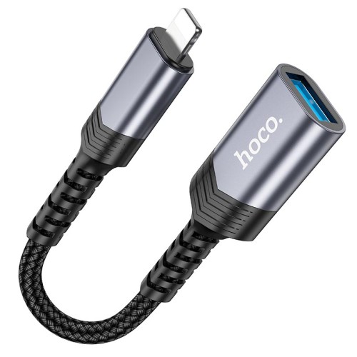 Перехідник HOCO iP male to USB female 2.0 converter UA24 grey