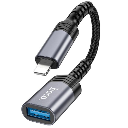 Перехідник HOCO iP male to USB female 2.0 converter UA24 grey