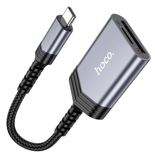 Перехідник HOCO 2-in-1 card reader Type-C UA25 grey