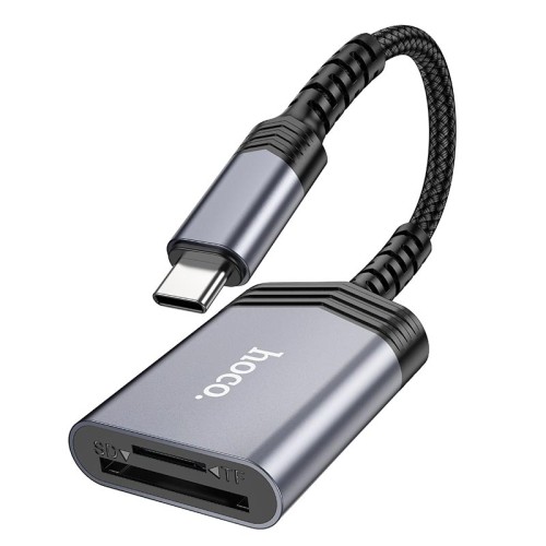 Перехідник HOCO 2-in-1 card reader Type-C UA25 grey