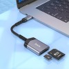 Перехідник HOCO 2-in-1 card reader Type-C UA25 grey