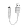 Перехідник HOCO Spirit transparent external sound card USB to 3.5mm LS37 |15cm, DAC| grey