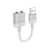 Перехідник HOCO Spirit 2-in-1 transparent external sound card for earphones USB to 3.5mm LS37 |15cm, DAC| grey