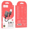Перехідник HOCO Spirit 2-in-1 transparent external sound card for earphones USB to 3.5mm LS37 |15cm, DAC| grey