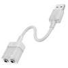 Перехідник HOCO Spirit 2-in-1 transparent external sound card for earphones USB to 3.5mm LS37 |15cm, DAC| grey