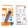 Перехідник HOCO Spirit 2-in-1 USB 2.0 card reader HB45 |480Mbps, 2TB Max| metal-grey