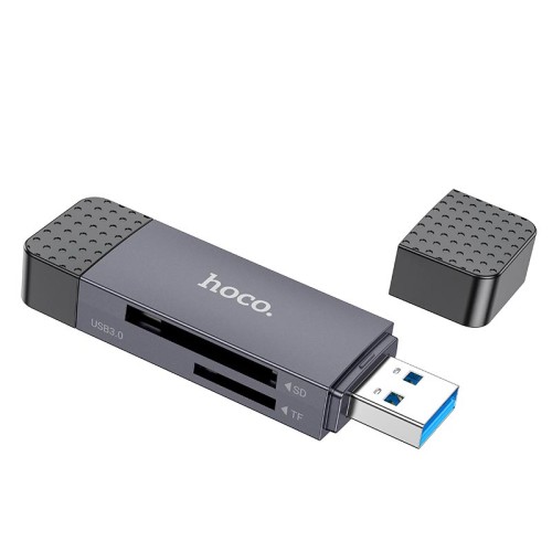 Перехідник HOCO Spirit 2-in-1 USB/Type-C 3.0 card reader HB45  |5Gbps, 2TB Max| metal-grey
