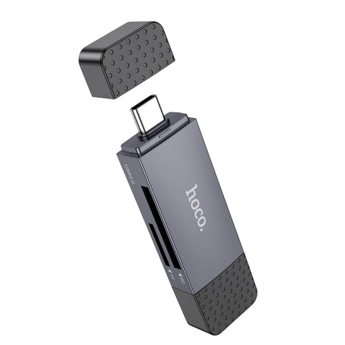 Перехідник HOCO Spirit 2-in-1 USB/Type-C 3.0 card reader HB45  |5Gbps, 2TB Max| metal-grey