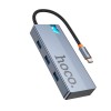 HUB адаптер HOCO Wow 5-in-1 multi-function converter HB50 (HDTV+PD+USB 3.0*3) grey