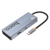 HUB адаптер HOCO Wow 5-in-1 multi-function converter HB50 (HDTV+PD+USB 3.0*3) grey