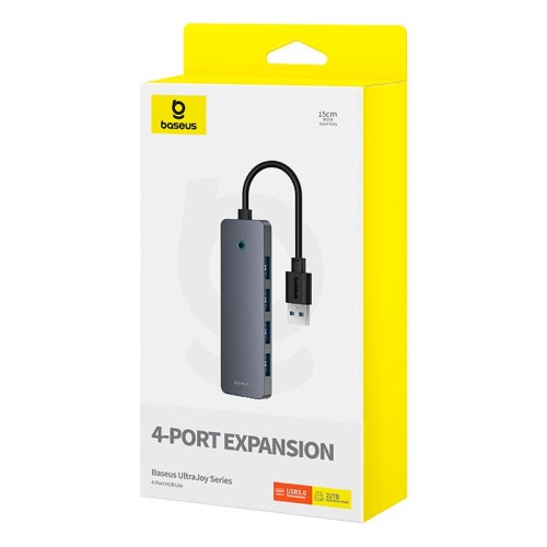 HUB адаптер Baseus UltraJoy Series 4-Port  HUB Lite |USB-A to USB3.0*4, 5Gbps,15cm| grey