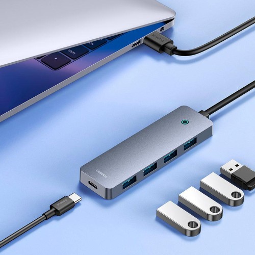 HUB адаптер Baseus UltraJoy Series 4-Port  HUB Lite |USB-A to USB3.0*4, 5Gbps,15cm| grey