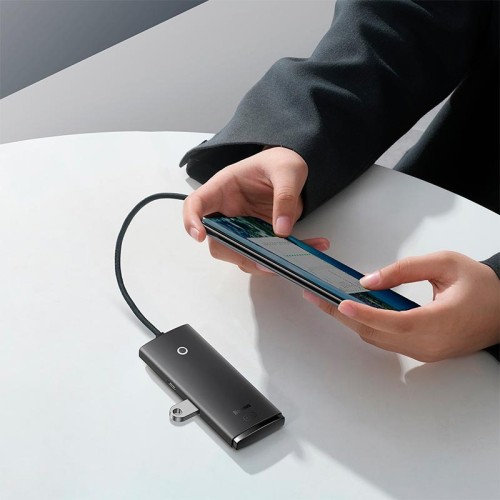 HUB адаптер Baseus Lite Series 4-Port HUB Adapter |USB-A to USB 3.0*4, 25cm| black