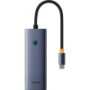 HUB адаптер Baseus UltraJoy Series 5-Port HUB Docking Station |Type-C to HDMI4K@30Hz*1+USB 3.0*4| grey