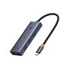 HUB адаптер Baseus UltraJoy Series 5-Port HUB Docking Station |Type-C to HDMI4K@30Hz*1+USB 3.0*4| grey