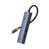 HUB адаптер Baseus UltraJoy Series 5-Port HUB Docking Station |Type-C to HDMI4K@30Hz*1+USB 3.0*4| grey