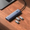 HUB адаптер Baseus UltraJoy Series 5-Port HUB Docking Station |Type-C to HDMI4K@30Hz*1+USB 3.0*4| grey