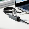 Перехідник HOCO 4-in-1 converter (USB to USB2.0*3+RJ45) HB1D |1m, 480Mbps| metal-grey