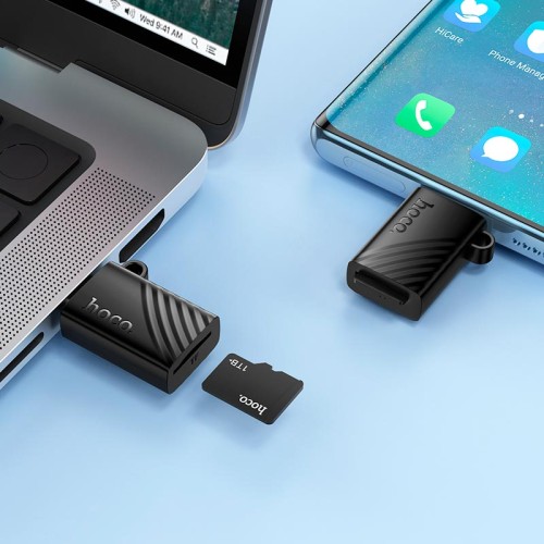 Перехідник HOCO Type-C to TF 2.0 mini card reader HB53 |480Mbps, 1TB Max| black