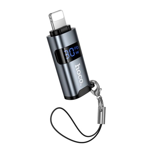 Перехідник HOCO Lightning male to Type-C female screen display adapter UA44 |PD 30W| grey